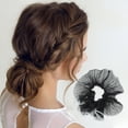 thumbnail image 2 of Unique Bargains 1 Pc Fashion Pleats Small Scrunchies Black White, 2 of 5