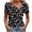 #080-Black, variant on Favoffer Women's Printed T-Shirt Loose Tunic Round Neck Short Sleeve Daily Casual Outdoor Leisure Solid Color Top