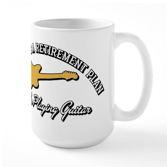 CafePress - Playing Guitar Is My Reti - 15 oz Ceramic Large White Novelty Mug
