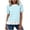 Light Blue-10, variant on Women’s Striped Puff Sleeve T-Shirt, Casual Layered Ruffle Hem Crewneck Blouse