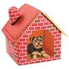 Red Brick Pet Nest,Pausseo Foldable Waterproof Plastic Dog Kennel Outdoor Pet Bed Tent Cat House Supplies Cave Kitty Puppy Mat Travel Nest Cage Litter Chimney Breathable Comfortable Shelter Retreat