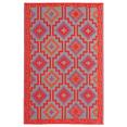 thumbnail image 4 of Fab Habitat Outdoor Rug - Waterproof, Fade Resistant, Crease-Free - Premium Recycled Plastic - Vintage Kilim - Porch, Deck, Balcony, Mudroom, Laundry Room, Patio - Lhasa - Orange & Violet - 3 x 5 ft, 4 of 8