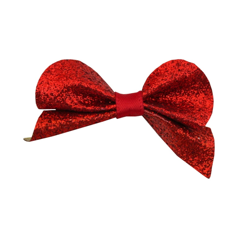 Offray Glitter Bows-Red, 4 Piece