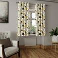 thumbnail image 2 of Ambesonne Yellow Grommet Curtain, Retro Polka Dotted Stars, 50" x 54", Marigold Black White, 2 of 6