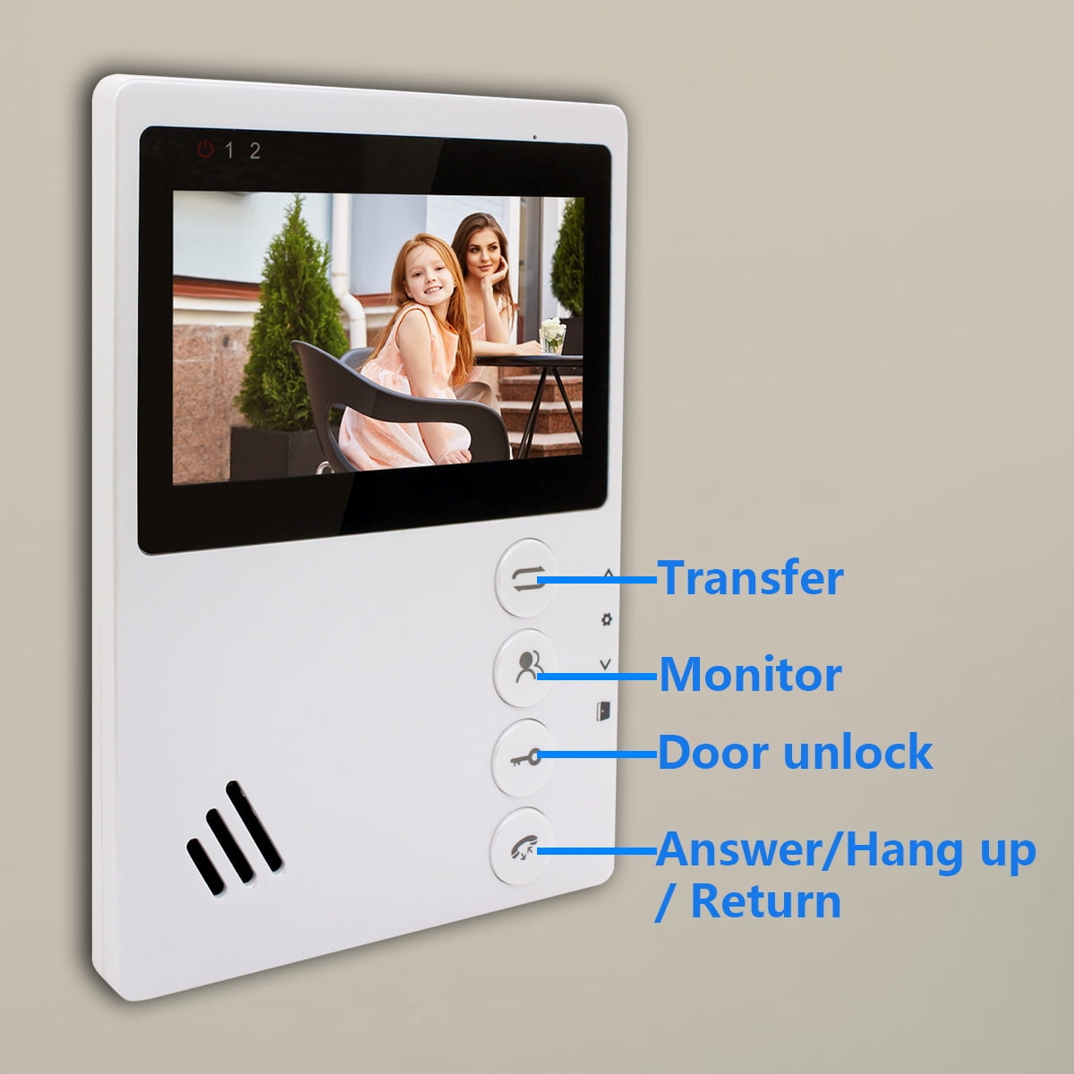 Wired Video Apartment Intercom Door Phone Doorbell System,Handsfree Waterproof Outdoor Doorbell Indoor Monitor One Key Unlock For Home Villa