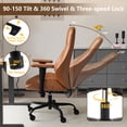 thumbnail image 3 of Silla de escritorio de oficina en el hogar Altas ruedas de goma de oficina trasera Silla de computadora ergonómica con soporte lumbar, 3 of 5