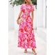 thumbnail image 3 of Vestido PRETTYGARDEN Verano 2025 Boho Floral Rojo M, 3 of 4