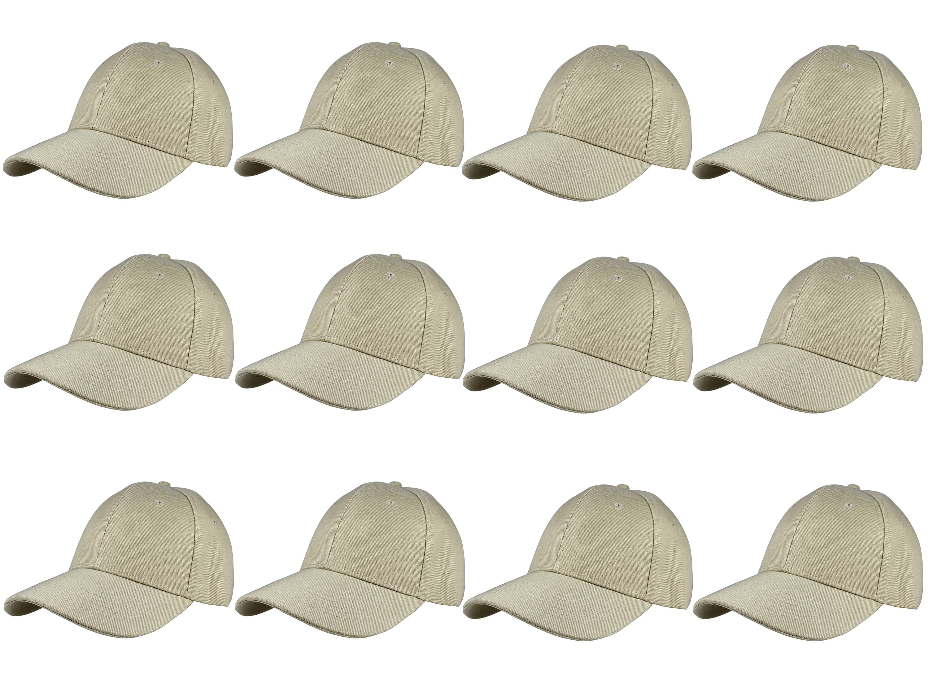 Gelante Plain Blank Baseball Caps Adjustable Back Strap Wholesale Lot 8  pack  Khaki