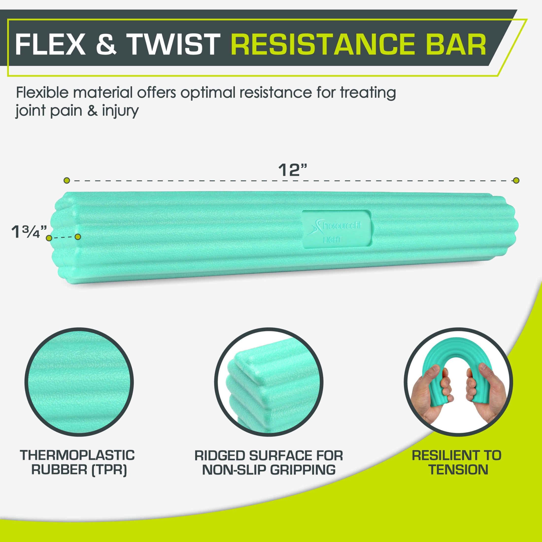 ProsourceFit Flex and Twist Bars Sets and Singles for Occupational Therapy of Joint Injury