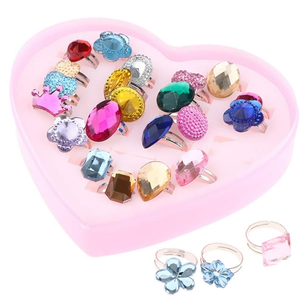 2x24 Piezas De Moda Para Niñas, Anillos De Plástico Para Vestir, Regalos  Juguetes Para Juego De Imitación Sunnimix Anillos de vestir para niños