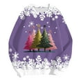 thumbnail image 7 of Towmus Womens Crewneck Long Sleeve Merry Christmas Graphic Sweatshirts Christmas Tree Bright Graphic Pullover Tops, 7 of 7