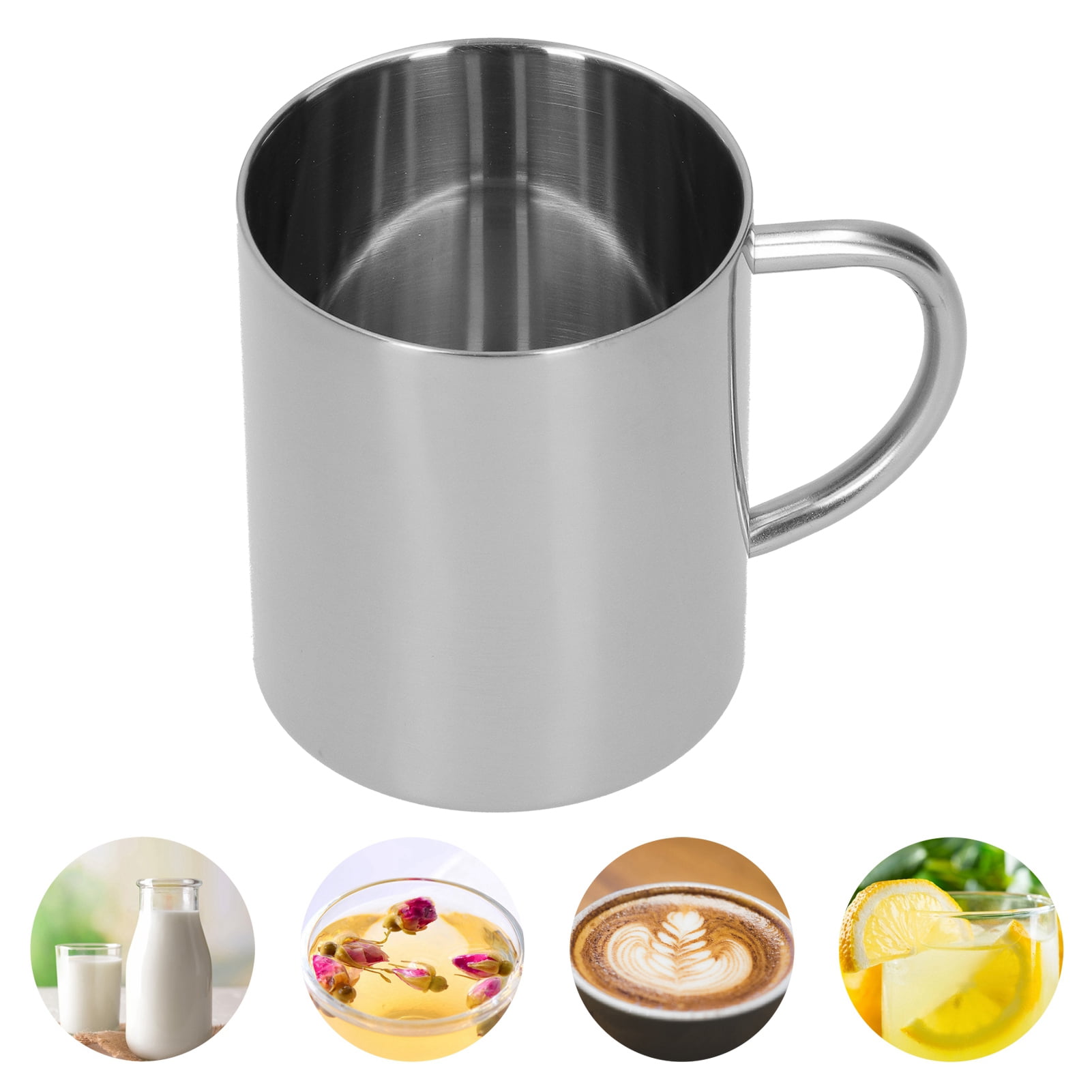 10pcs Stainless Steel Double Layer Camping Travel Home Water Mug Cup 180ml 