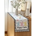 thumbnail image 5 of Table Runner 72 Inches Long for Kitchen Dining, Happy Easter Dresser Scarf Farmhouse, Dining Table Decorations for Wedding/Parties, Spring Watercolor Rabbits Black White Plaid 18 x 72 In, 5 of 8