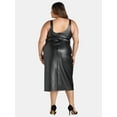 Sofia Jeans Women's and Women's Plus Size Faux Leather Dress, Below Knee Length, Sizes XS5X