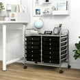 thumbnail image 4 of YYEAN 12-Drawer Rolling Storage Cart, Multifunctional Art Craft Organizer Cart, Mobile Utility Storage Cart with Removable Drawers & Lockable Wheels, Craft Cart for Home Office School, Rainbow-Black, 4 of 11