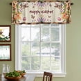 thumbnail image 3 of Happy Easter Curtain Valances for Windows, Kitchen Valance Window Treatments Panel 2 Pack, Bunny Eggs Spring Mushrooms Plants Brown Plaid Rod Pocket Short Curtains for Bathroom Bedroom 42 x 12 Inch, 3 of 8