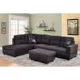 thumbnail image 5 of PonLiving Furniture Aiden 104" Sectional Sofa & Chaise with Ottoman Microfiber and faux leather upholstery Espresso Left Hand Facing, 5 of 5
