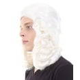 thumbnail image 4 of Colonial Judge Mens White Wig | Cosplay Halloween Wig | Premium Breathable Capless Cap, 4 of 9