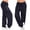 Navy blue, variant on Women's Fashion Loose Casual Pure Color Harem Yoga Joggerpant Trousers Harem Women Trousers Pants