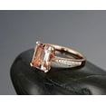 thumbnail image 5 of Antique 1.25 Carat Peach Pink Real Morganite (emerald cut Real Morganite) and Man made diamond moissanite Engagement Ring, 5 of 5