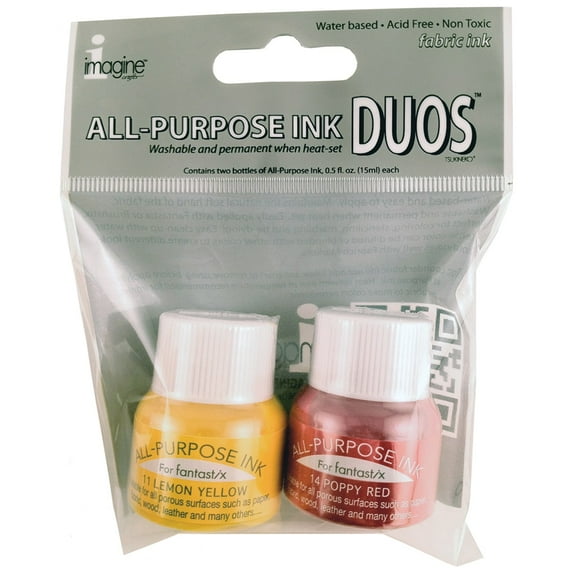 Tsukineko All Purpose Ink Duos-Poppy/Lemon