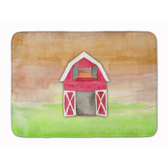 Barn Watercolor Machine Washable Memory Foam Mat