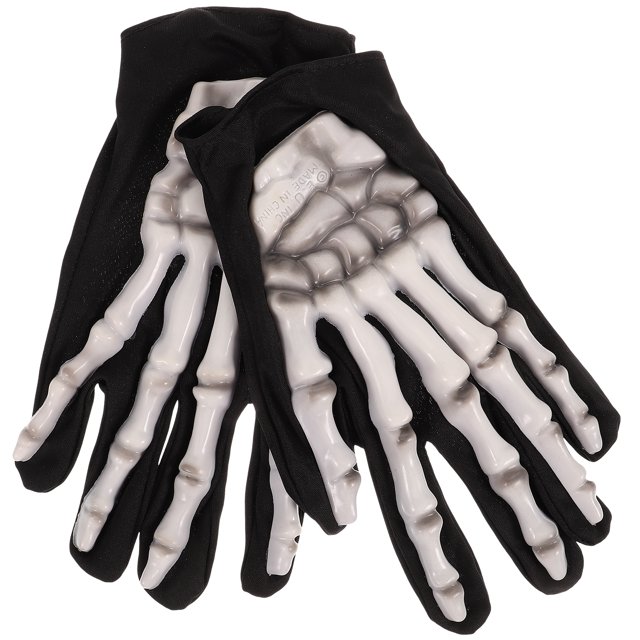 1 par de guantes de esqueleto de Halloween, guantes de cosplay, guantes de dedos completos, accesorios de disfraz