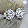 thumbnail image 4 of CILENON Small Full Diamond Stud Earrings Simple And Versatile Earrings For Women Perfect Earrings Wedding For Any Occasion (Silver,One Size), 4 of 6