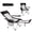 BLACK/GREY, variant on FUNDANGO Reclining Camping Chair, Folding Lounge Chairs with Removeable Footrest, 4-Position Adjustable Backrest, with Headrest & Side Pocket, Carry Bag, 390lbs Capacity