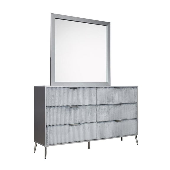 New Classic Furniture Kailani Contemporary Wood 6-Drawer Dresser in Gray