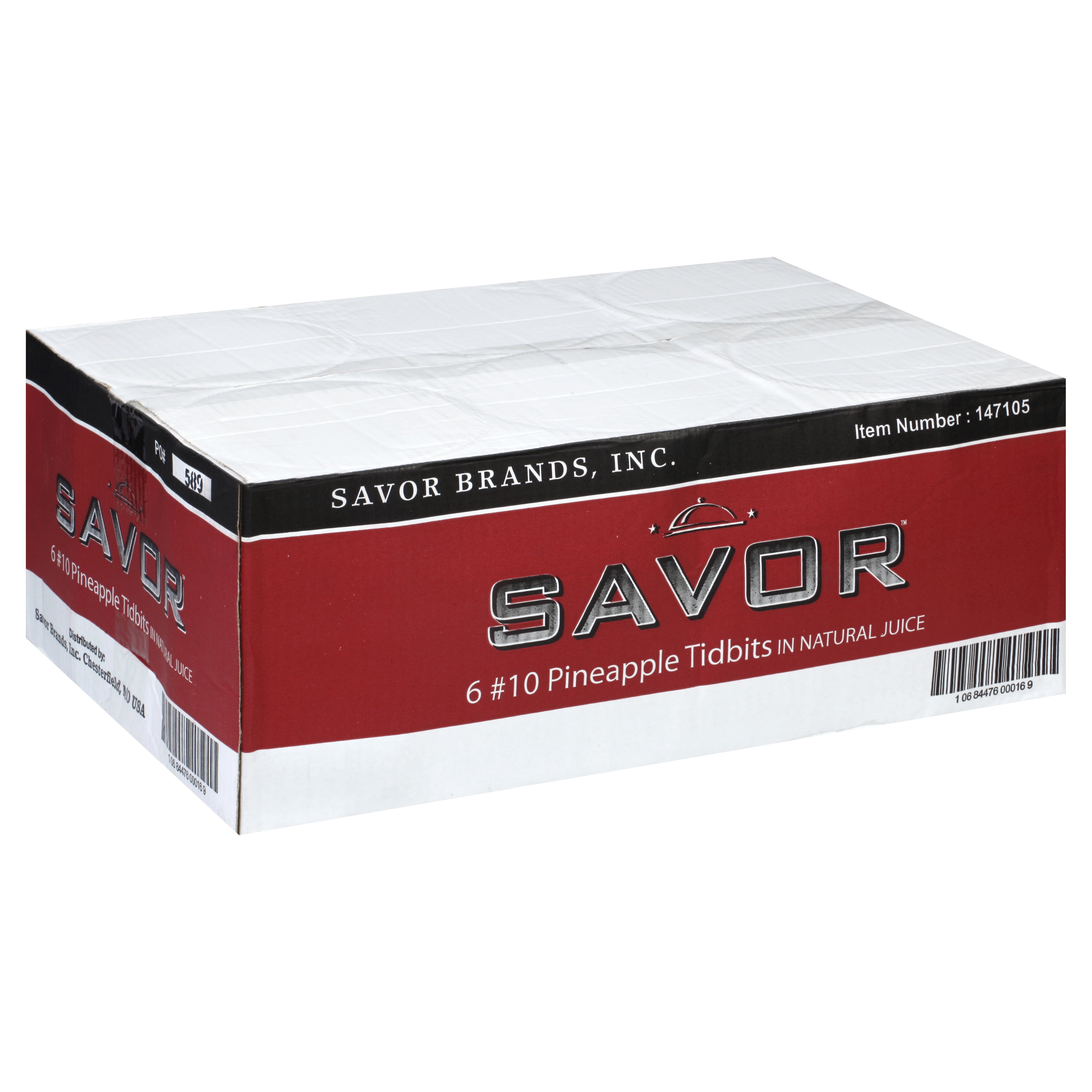 Savor Imports Canned Fruit Pineapple Tidbit Juice Case 10can (PACK OF 6)
