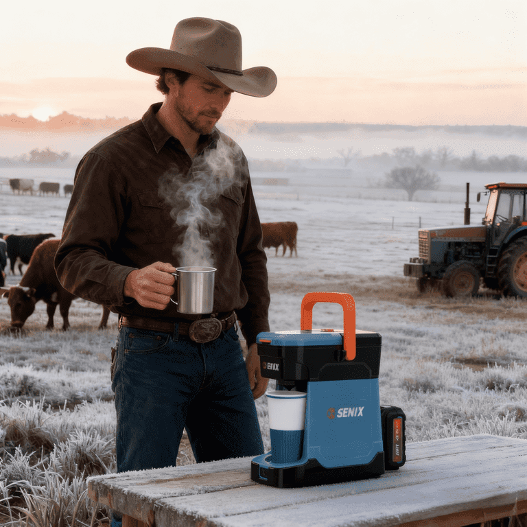 SENIX Single Serve Coffee Maker, Plug-in & Battery Coffee Machine