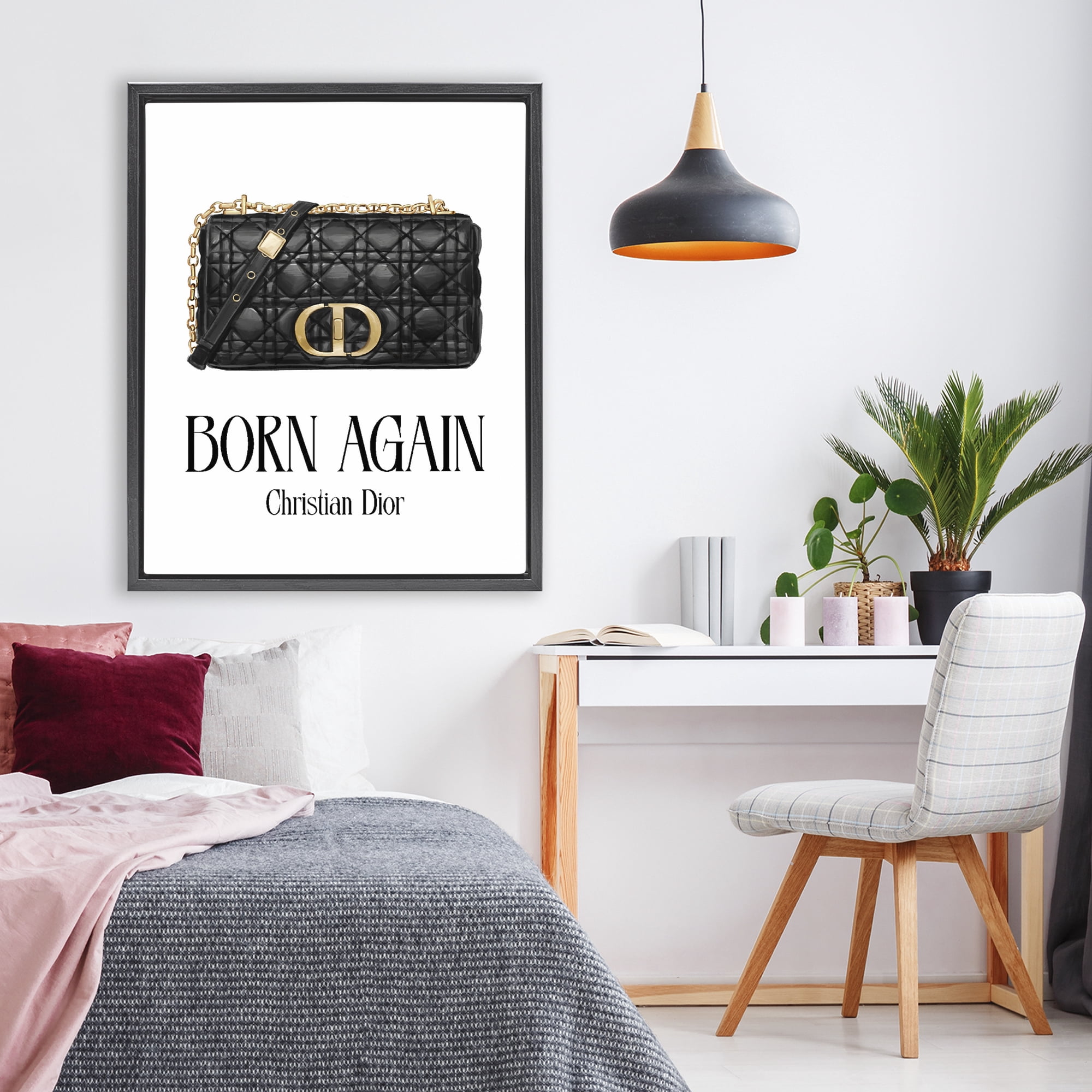 Stupell Industries Born Again Christian Bag Black Framed Floater Canvas Wall Art, design by Ziwei Li