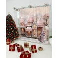 thumbnail image 2 of Christmas Pink Shower Curtain, 48" x 72", Cabin Rose Hat Snowman Waterproof Bathroom Curtain Washable Shower Curtain Set with 12 Hooks, 2 of 6