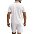 thumbnail image 5 of hotojiny Men's 2 Pieces Sets Tracksuit Summer Casual Outfits Short Sleeve Quarter Zip Shirt Breathable Beach Shorts Sweatsuit(White,X-Large), 5 of 5