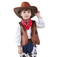 thumbnail image 3 of WOYY Big Boys Cowboy Style Dress Up Stage Performance Outfits Vest & Hat, Sizes 10-11Y, 3 of 8