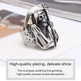 KPLFUBK Imitation Titanium Steel Sickle Skull Ring Gothic Silver Men's
