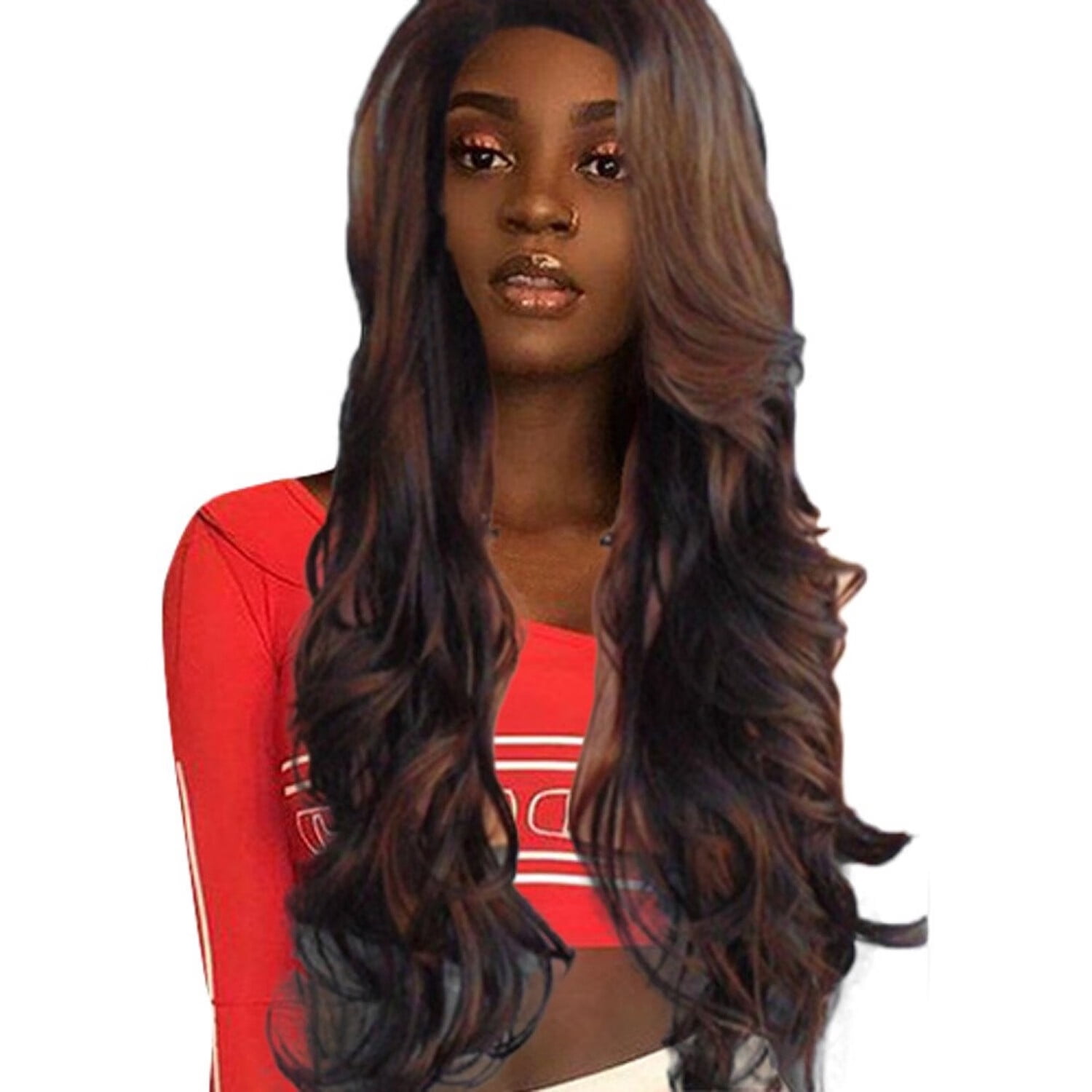 UTOURS Wigs for Women Human Hair,Long Curly Wavy Lace Front Wigs Human Hair Natural Color