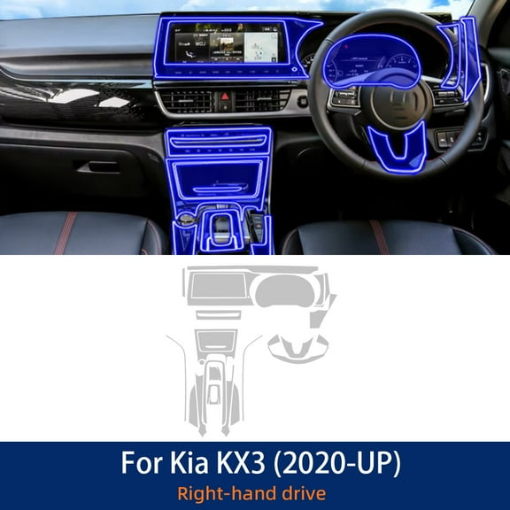 interior Accessories film transparent TPU PPF Gear Panel Center Console Anti-scratch Sticker For KIA Seltos KX3 2024 2023 2022.
