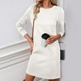 thumbnail image 3 of Neewe Dresses for Women 2025 Casual Long Sleeve Cozy Tshirt Dress Crewneck Fall Outfits with Pocket, 3 of 4