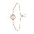 thumbnail image 6 of Women Faux Pearl Bracelet Watch Adjustable Strap Round Rhinestone Dial Ladies Casual Formal Dress Quartz Wristwatch Fashion Jewelry Accessory, 6 of 8