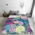 thumbnail image 5 of Coral Blanket Sea Coral Pattern Soft Cozy Flannel Lightweight Warm Travel Couch Throw Blankets for Bed Living Room Decor Gifts for Kids Adults 60"x50", 5 of 6