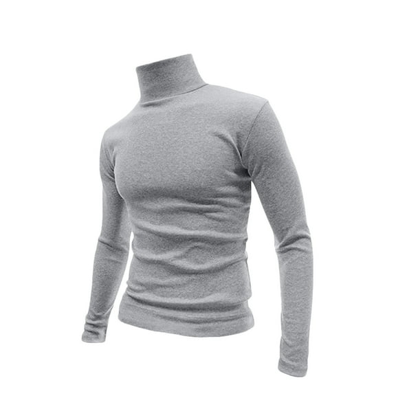 skpabo Men's Turtleneck Jumper Slim Fit Pullover Warehouse Elasticity High Neck Knit T-Shirt Solid Color Sweatshirt Long Sleeve Tops Slim Fit Tops Shirts Casual Plain Pullover