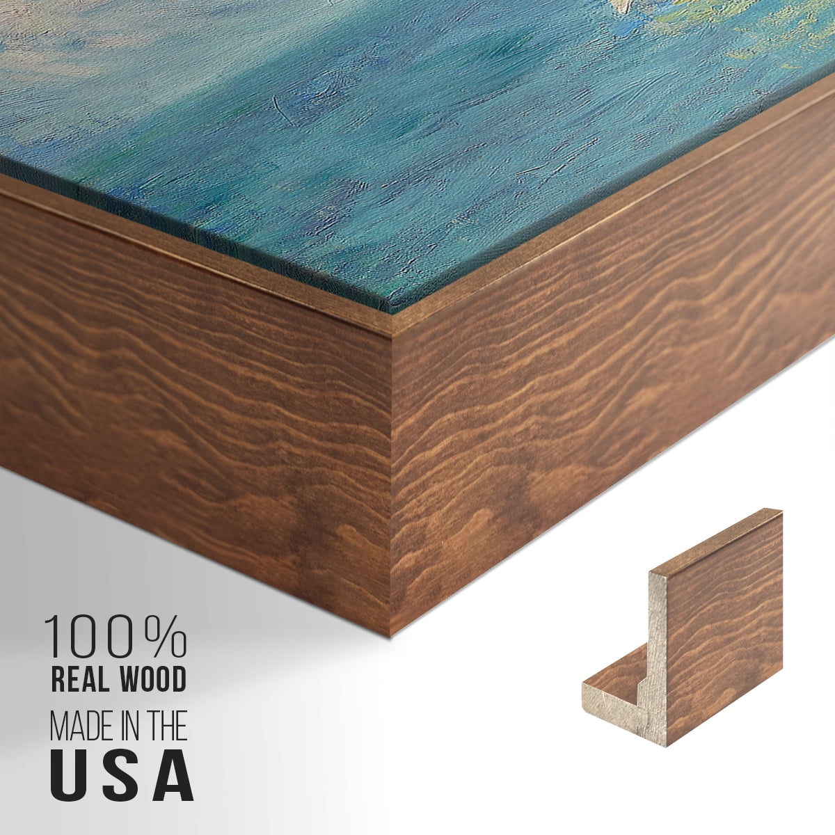 Vintage Landscape-CLVII By Wexford Home Framed in Walnut Wood Gallery Wrapped Canvas 25 in. x 37 in.