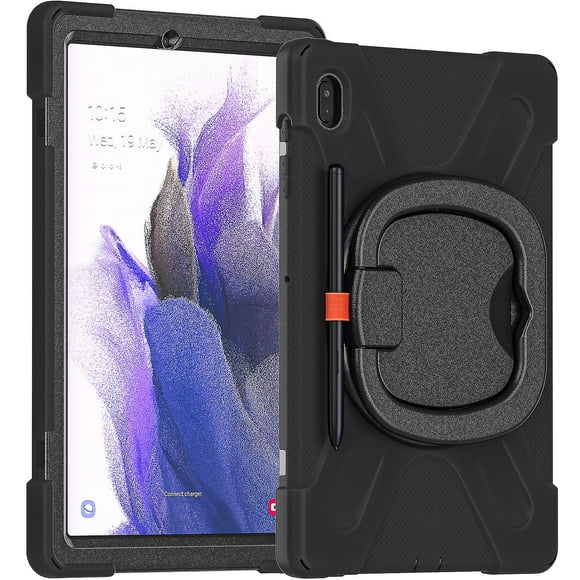 Funda protectora de color para Samsung Tab S7 Fe de 12,4 pulgadas con soporte para bolígrafo, anillo ajustable grande y protección contra golpes.