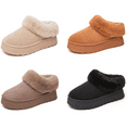 thumbnail image 4 of Women's Slippers with Memory Foam, Faux Fur Lined Indoor Outdoor House Shoes with Rubber Sole for Ladies, 4 of 9