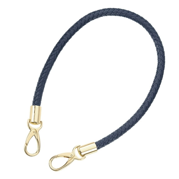 Leather Purse Strap, 1Pack 60cm Short Leather PU Braided Purse (Dark Blue Strap   Gold Clasp)