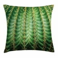 thumbnail image 1 of Cactus Decor Throw Pillow Cushion Cover, Photo of Cactus with Spikes Plant Flower Fruit from Close Zoom Shoot with Spikes, Decorative Square Accent Pillow Case, 18 X 18 Inches, Green, by Ambesonne, 1 of 2