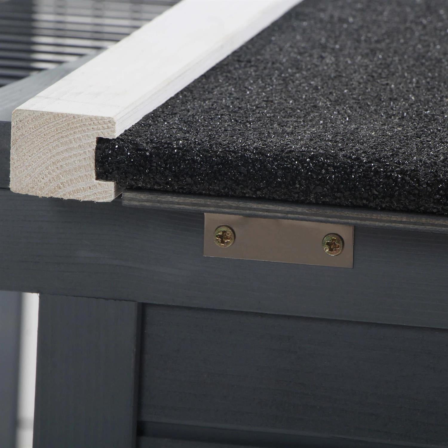 Pefilos 48" Wooden Rabbit Hutch Indoor, Outdoor Bunny Enclosure Guinea Pig Cage for Small Animals, Gray