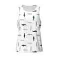 thumbnail image 4 of Easygdp Party Shark Cute Men's Tank Top, Sleeveless Muscle T Shirts, Breathable, Quick-Dry, Loose for Gym, Running, Fitness - XX-Large, 4 of 9